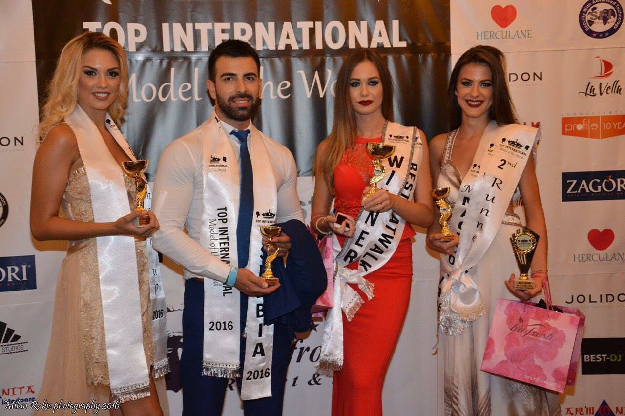 LEPOTA SRBIJE: Miloš osvojio treće, Amanda drugo mesto na takmičenju "TOP INTERNATIONAL MODEL OF THE WORLD 2016"