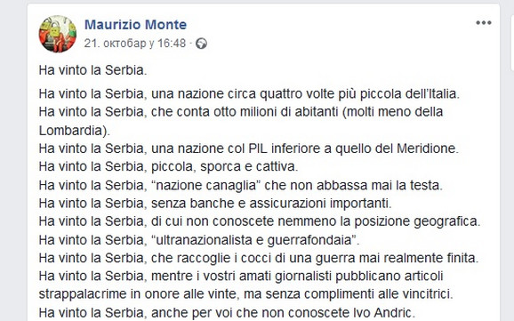 ITALIJANSKI KNJIŽEVNIK PORUČIO SVETU: "Srbija je pobedila, ali, kao i obično, vi to niste primetili!"