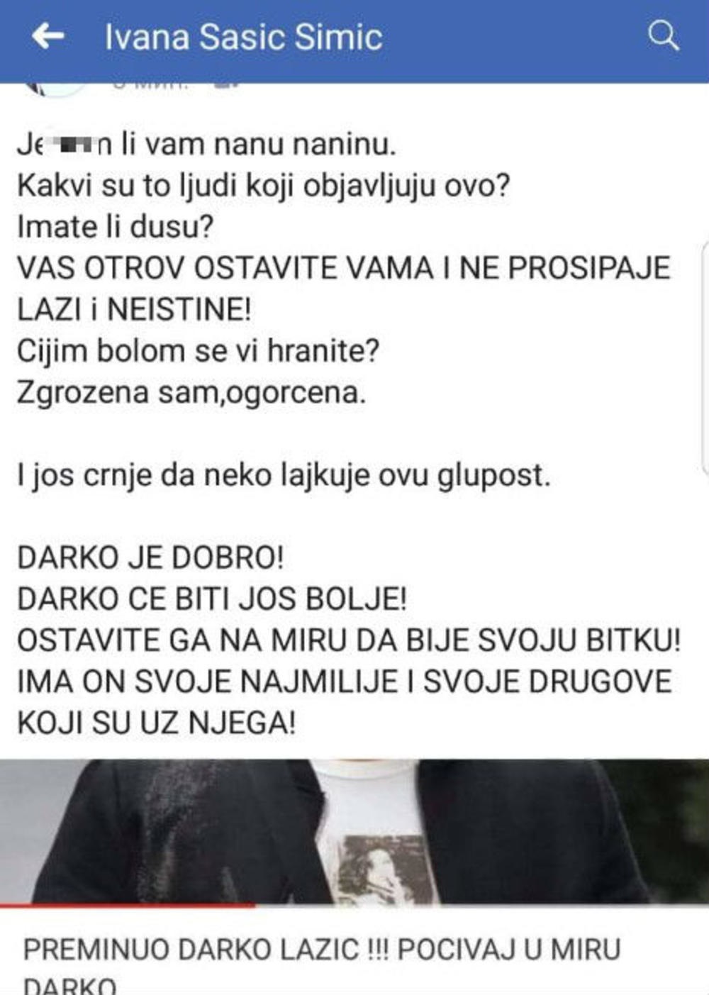 Vest o Darku Laziću je monstruozna grozomorna. Ovako nešto Srbija nije imala prilike da pročita