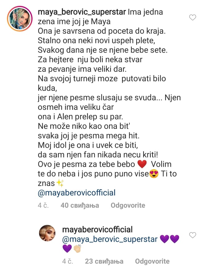 ONA JE SAVRŠENA OD POČETKA DO KRAJA: Fanovi napisali pesmu o Mayi Berović! (FOTO)