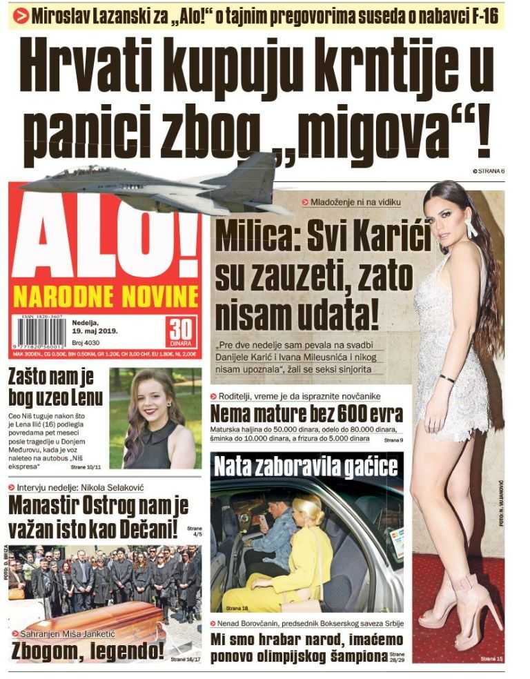 Ovo su današnje NASLOVNE STRANE