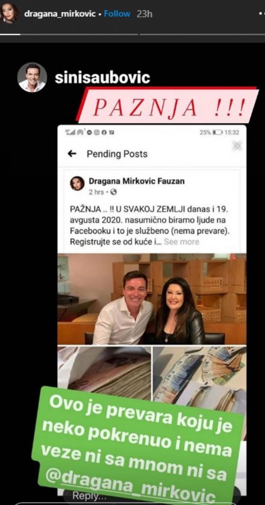 PAŽNJA! OVO JE PREVARA: Ime Dragane Mirković zloupotrebljeno, upozorila sve da NE NASEDAJU!