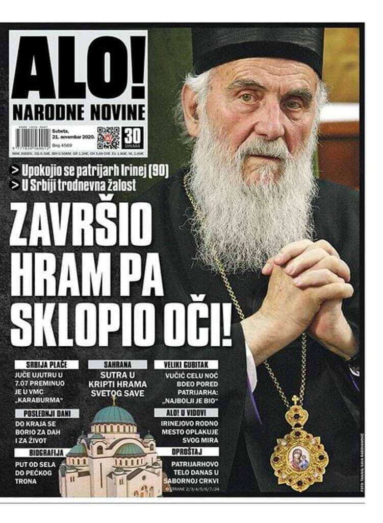 OVO SU DANAŠNJE NASLOVNE STRANE