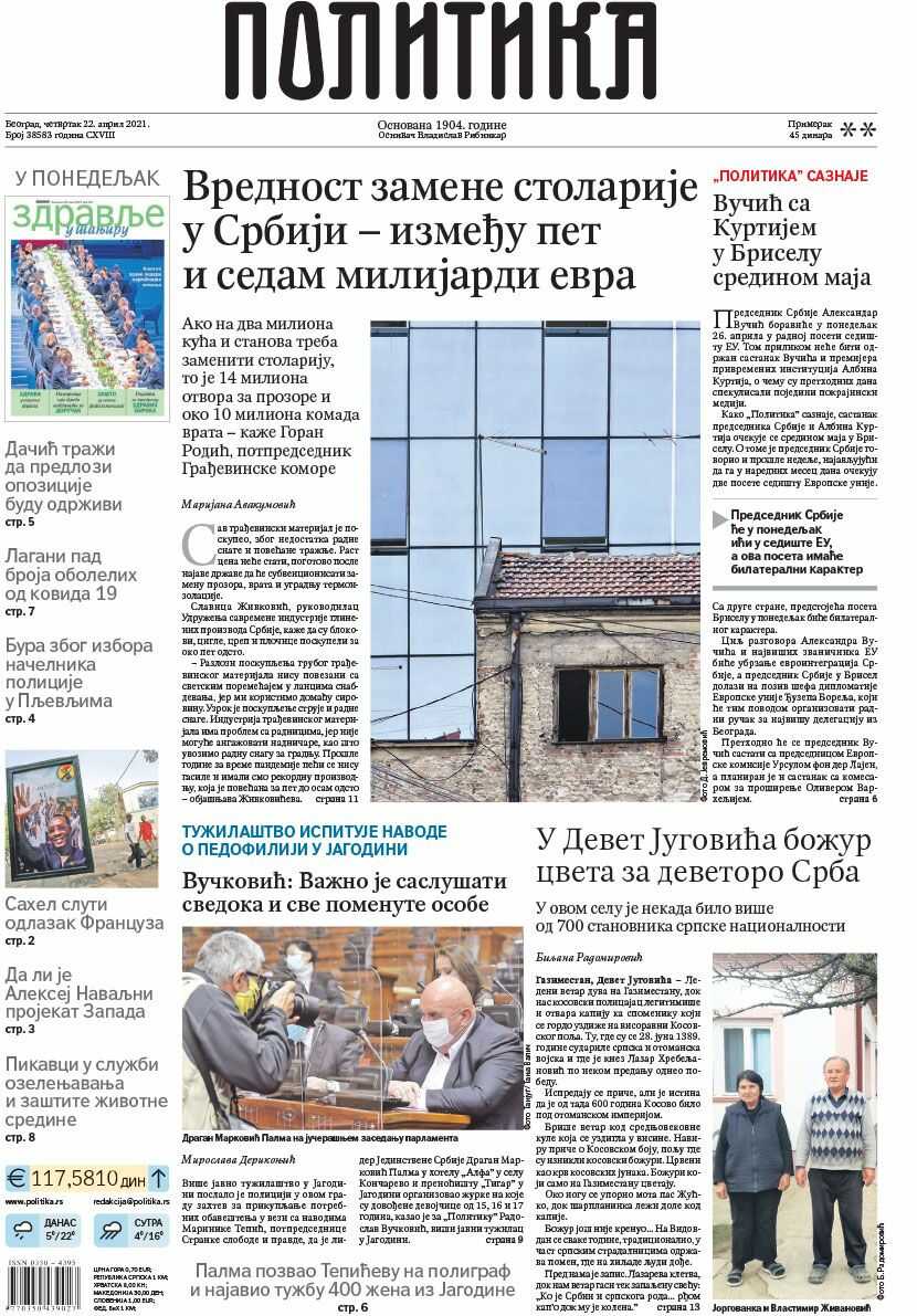 politika 22 april 1